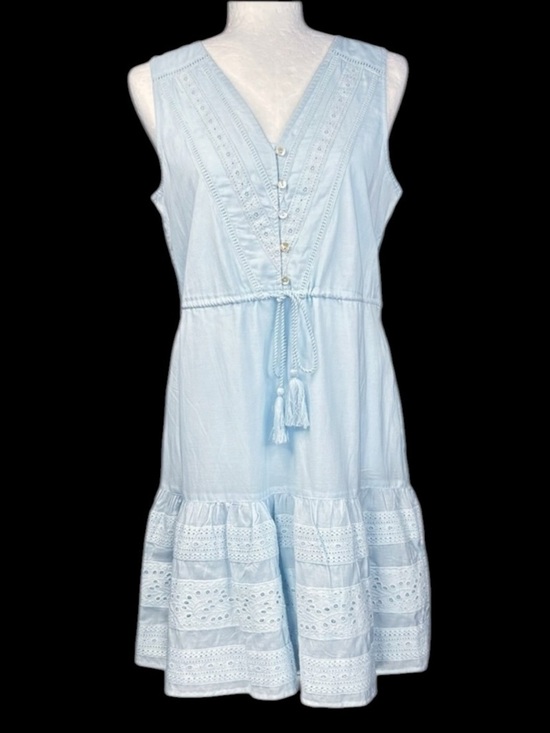 Joie Dresses & Skirts - NEW Joie Blue Eyelet Lace Trim Dress S Coquette Girl Delicate Cottagecore Dainty